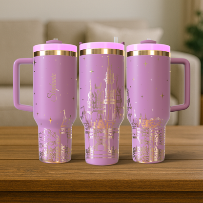 40 oz Soft Pink/Gold Tumbler