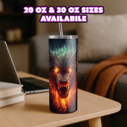 Fire Wolf Tumbler - Hellfang Edition