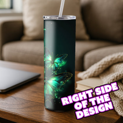 Glowing Twin Butterflies - “Luminara” Tumbler