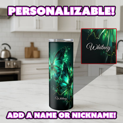 Glowing Twin Butterflies - “Luminara” Tumbler