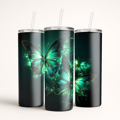Glowing Twin Butterflies - “Luminara” Tumbler