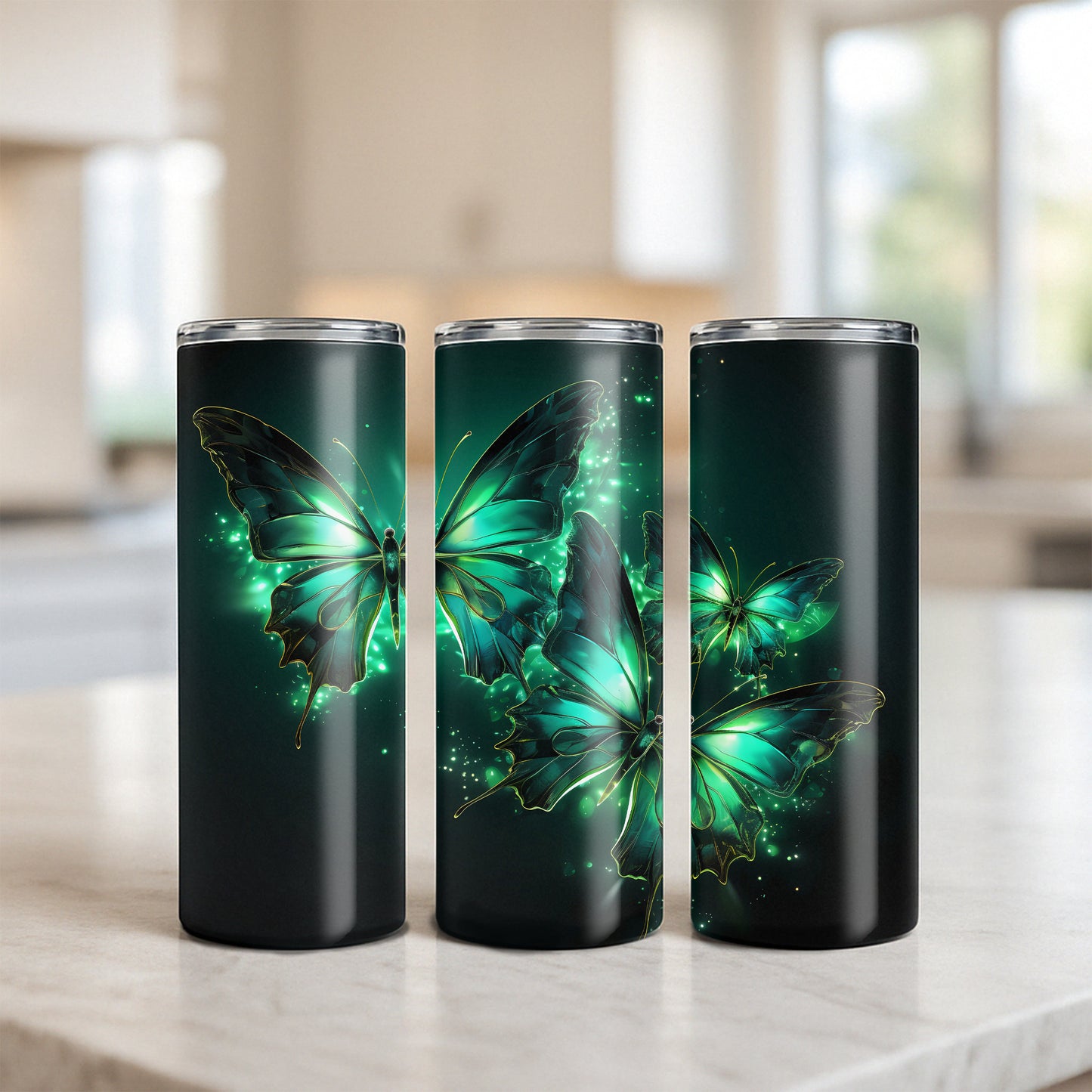 Glowing Twin Butterflies - “Luminara” Tumbler