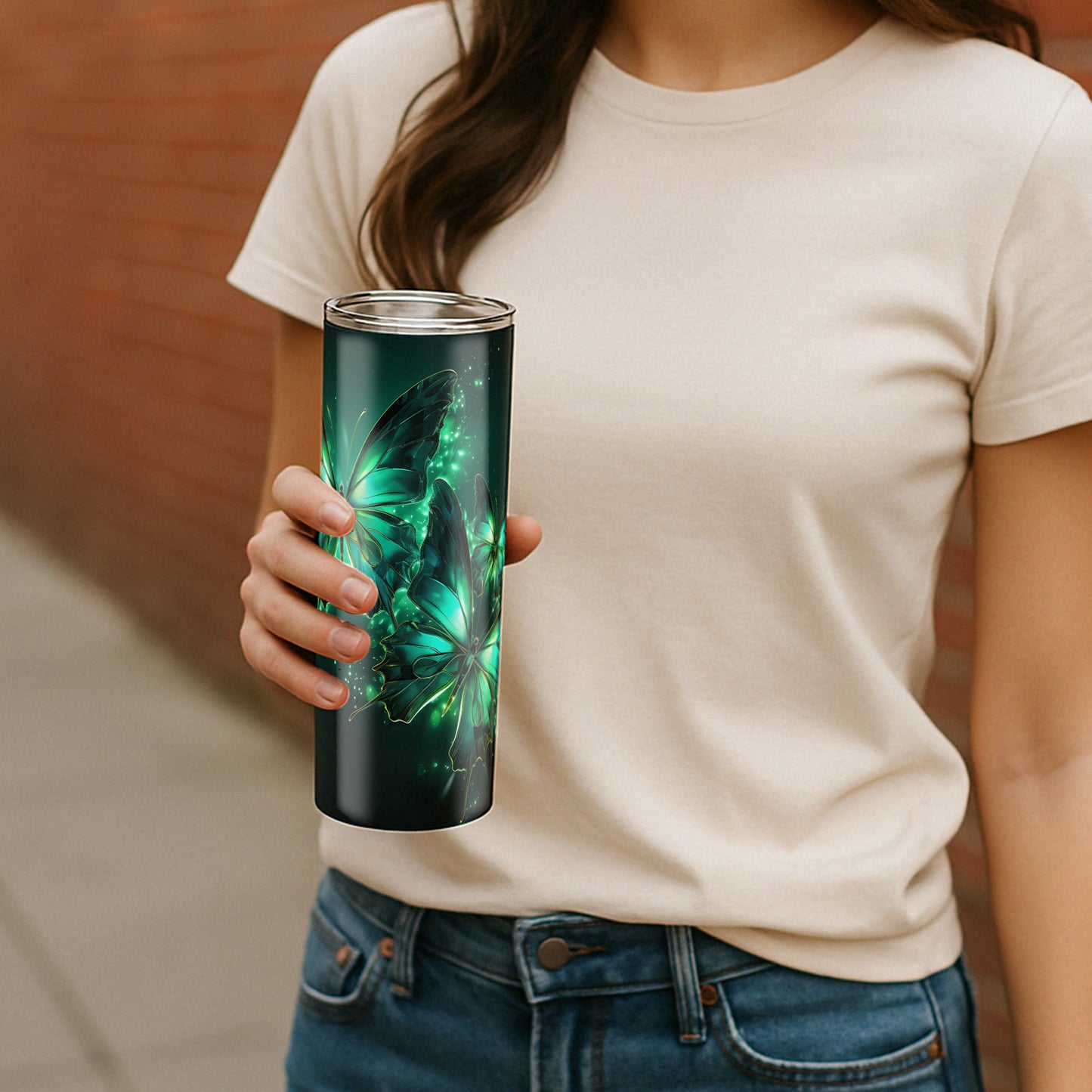 Glowing Twin Butterflies - “Luminara” Tumbler