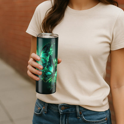 Glowing Twin Butterflies - “Luminara” Tumbler