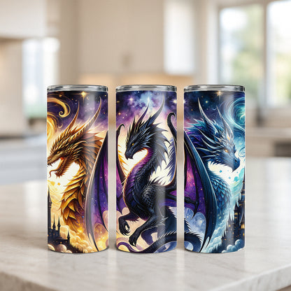 Gold Nebula Black Dragon Trio Tumbler