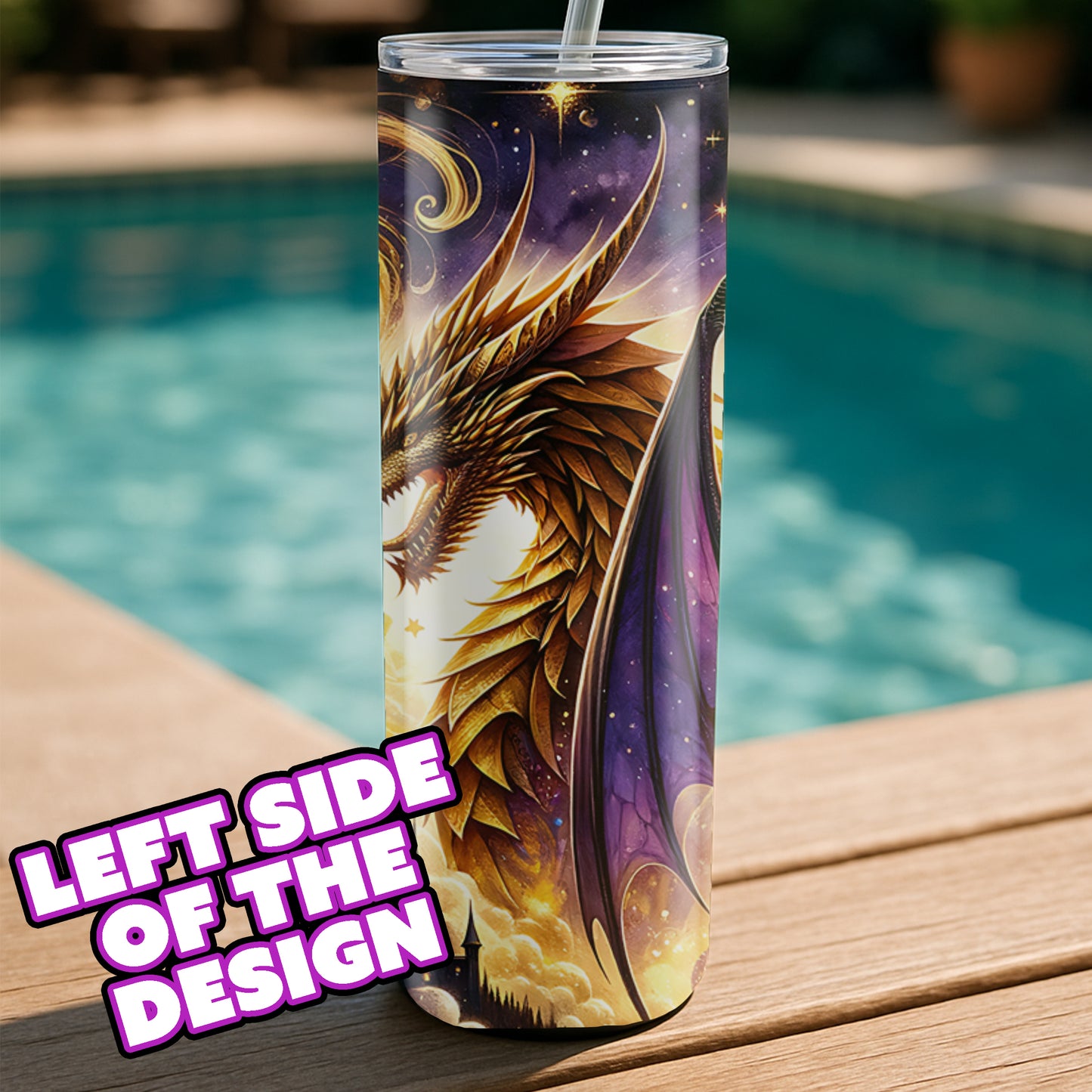Gold Nebula Black Dragon Trio Tumbler