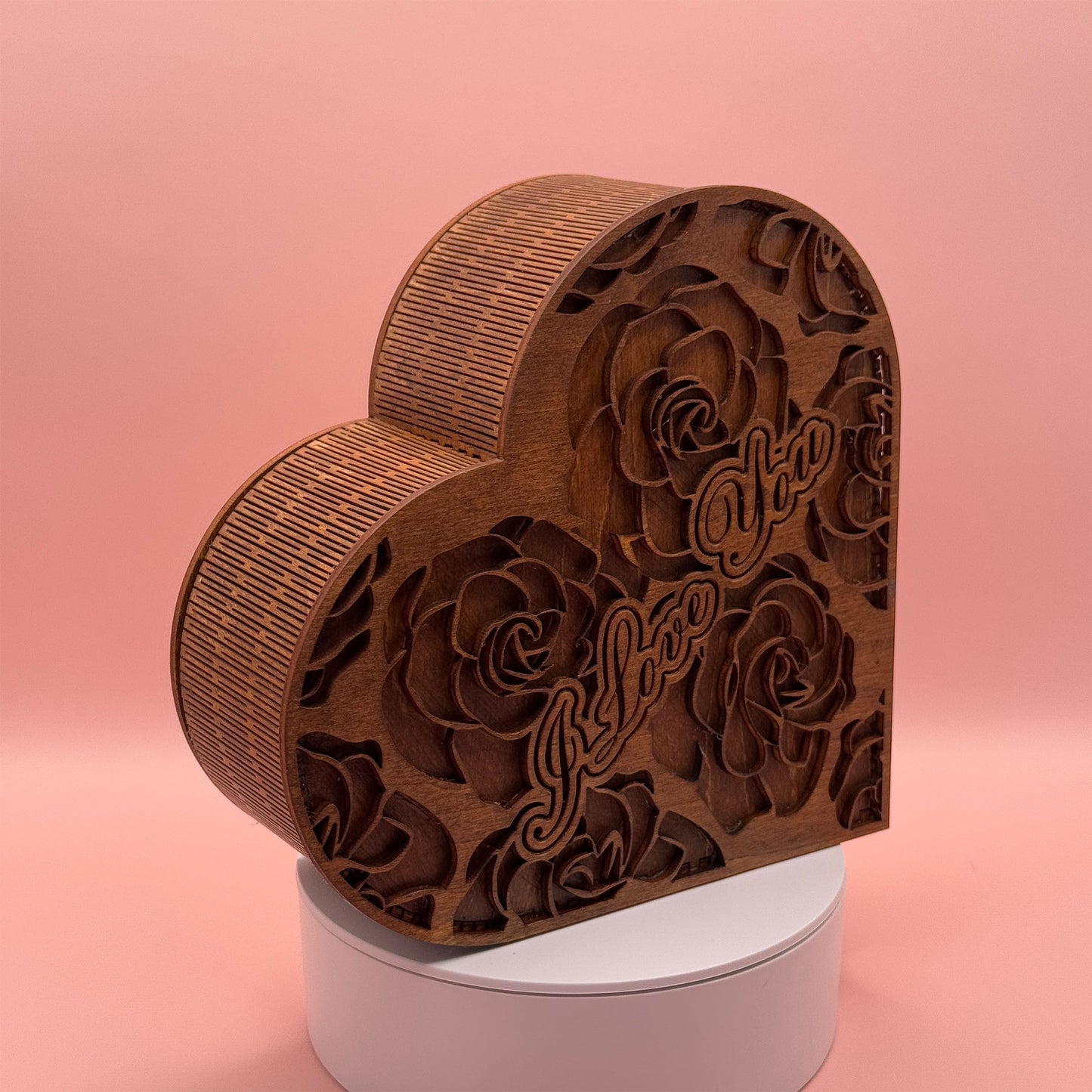 Handcrafted Heart-Shaped Keepsake Box – Floral Design | Wooden Memory Stash Box | Desk  or Shelf Decor for Office | Anniversary Gift
