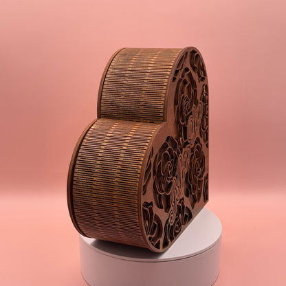 Handcrafted Heart-Shaped Keepsake Box – Floral Design