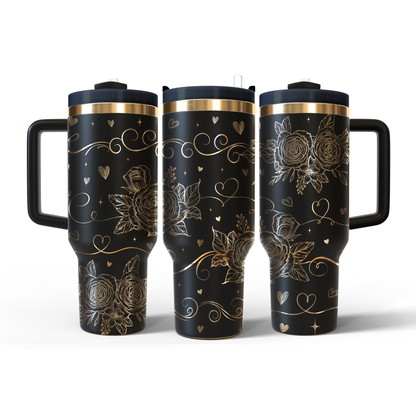 40 oz Black/Gold Tumbler