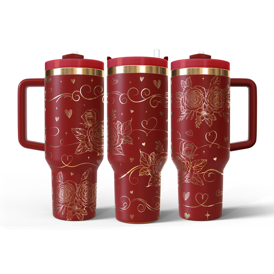 40 oz Red/Gold Tumbler