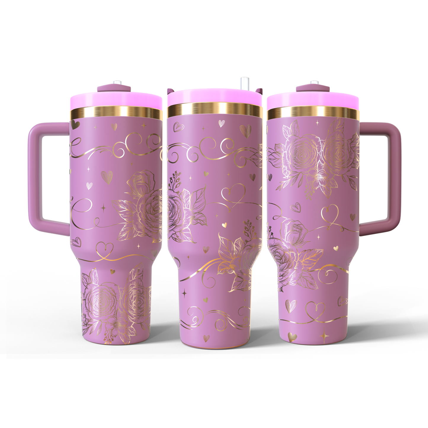 40 oz Soft Pink/Gold Tumbler