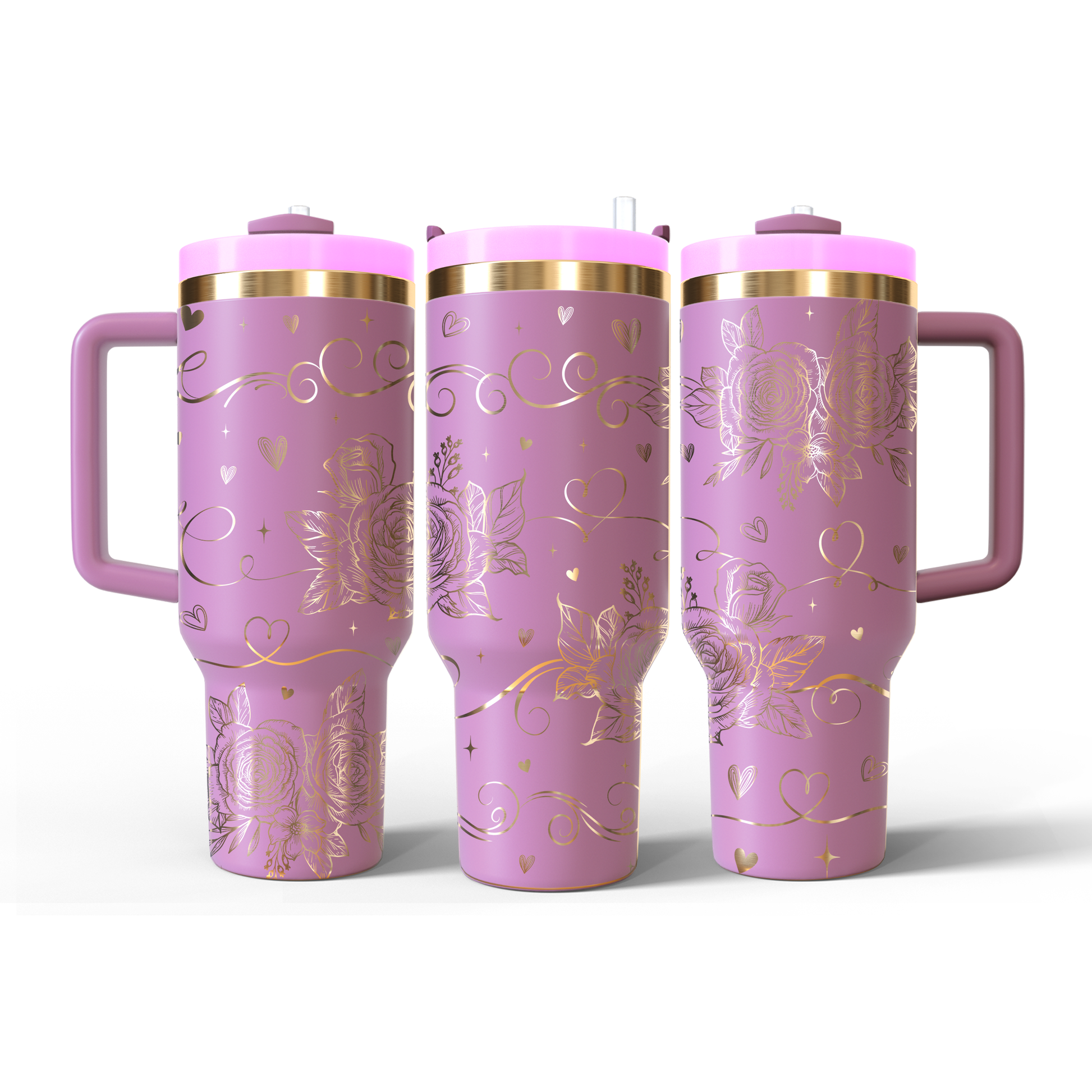 40 oz Soft Pink/Gold Tumbler