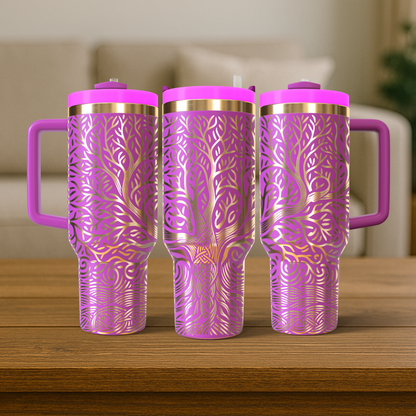Celtric Tree of Life Engraved Tumbler