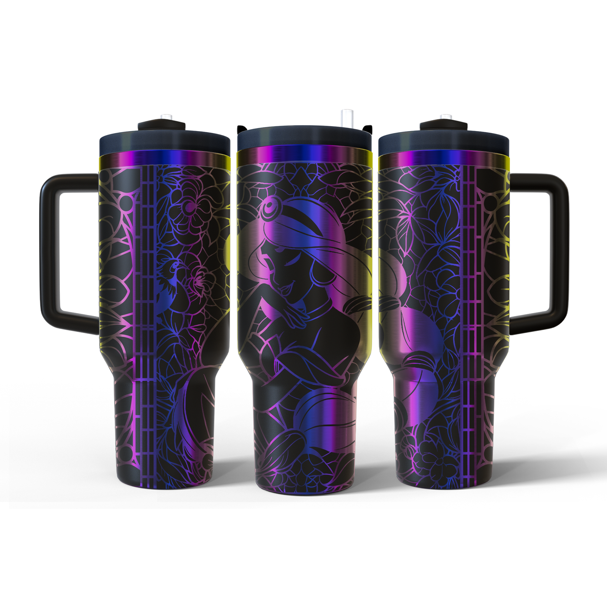 40 oz Black/Rainbow Tumbler
