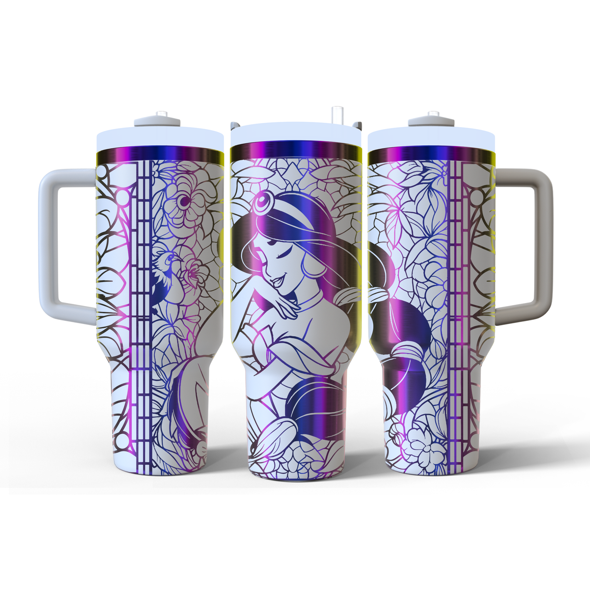 40 oz White/Rainbow Tumbler