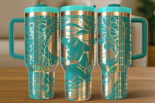 Jasmine-Inspired 40oz Tumbler – Royal Gaze Edition