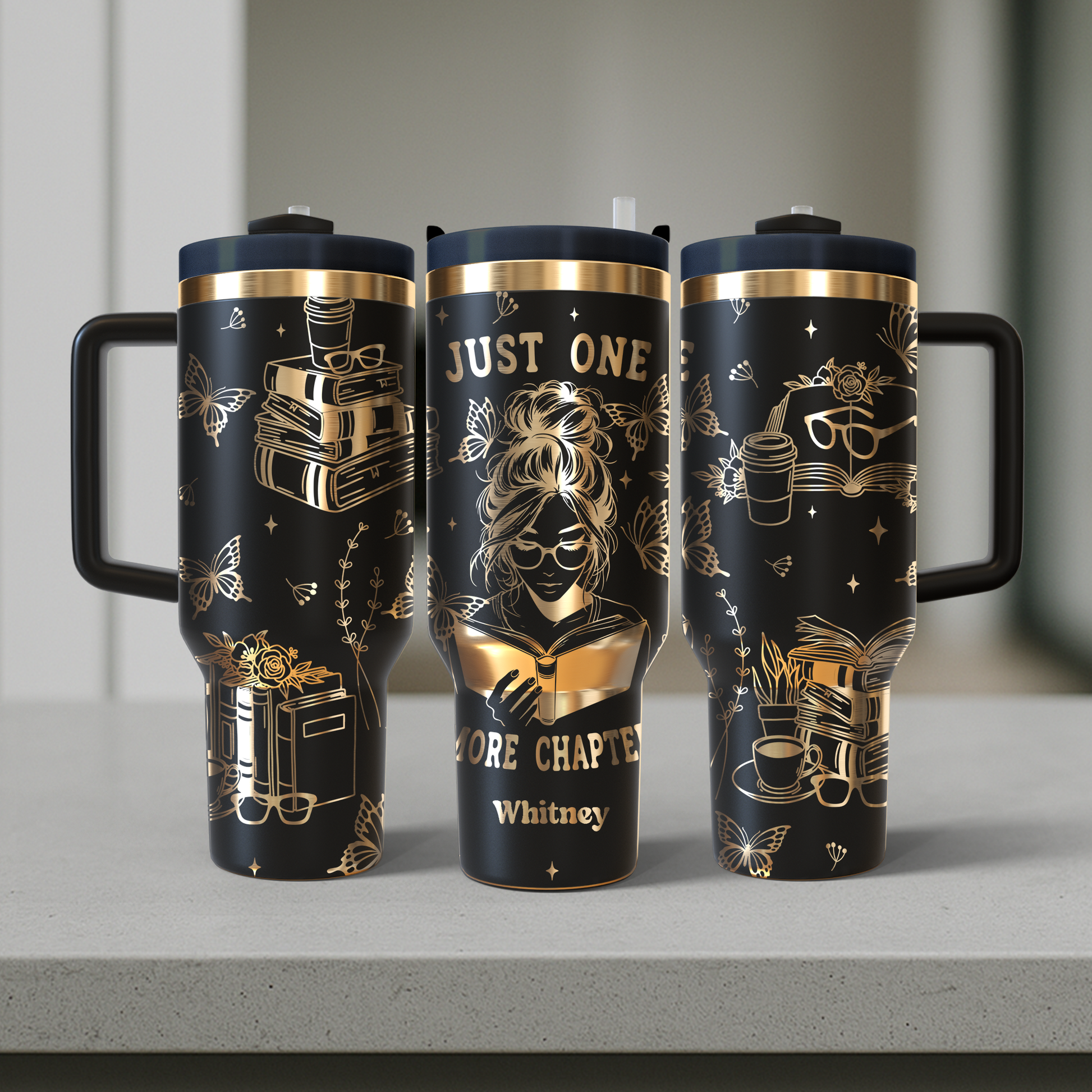 40 oz Black/Gold Tumbler