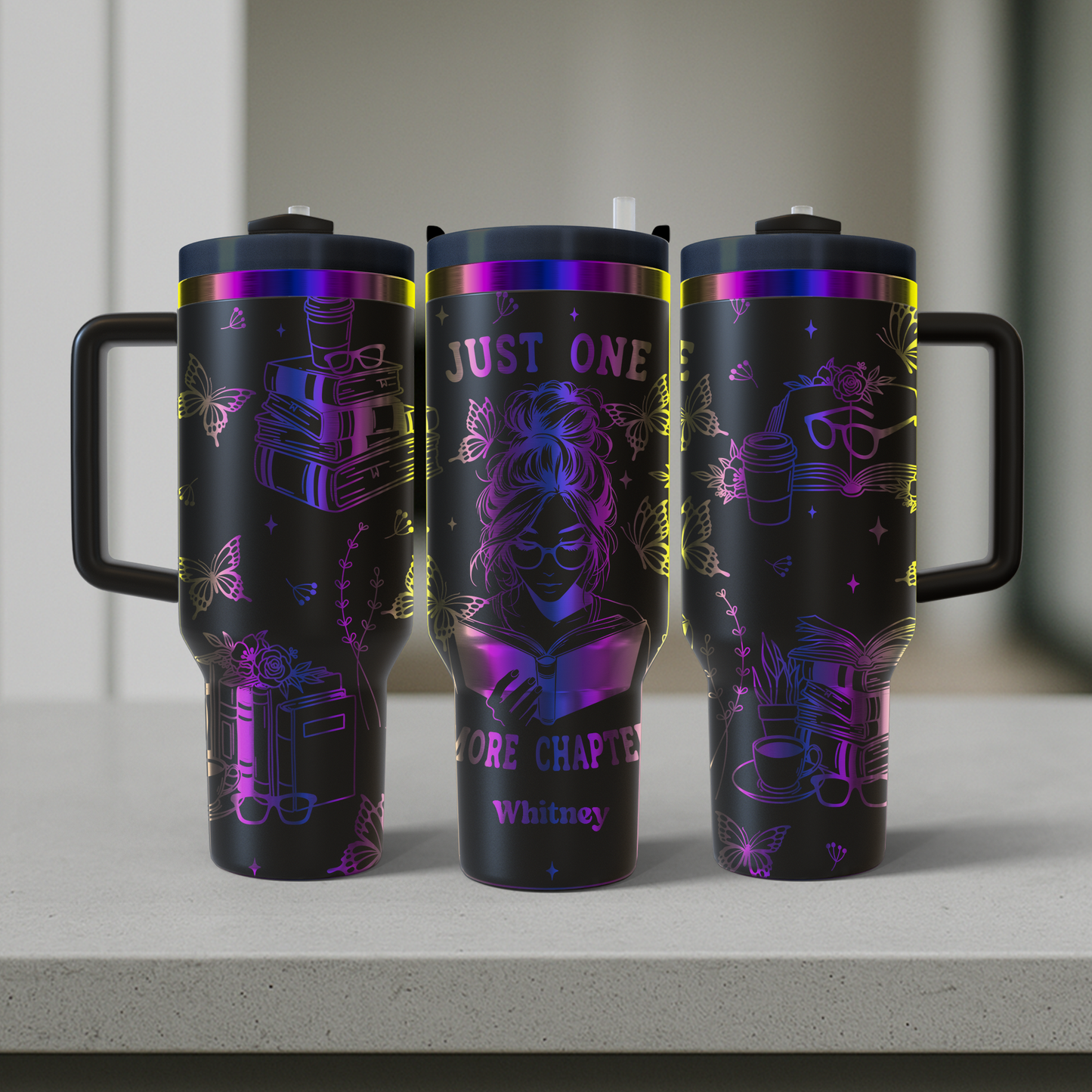 40 oz Black/Rainbow Tumbler