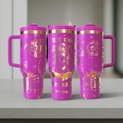 40 oz Hot Pink/Gold Tumbler