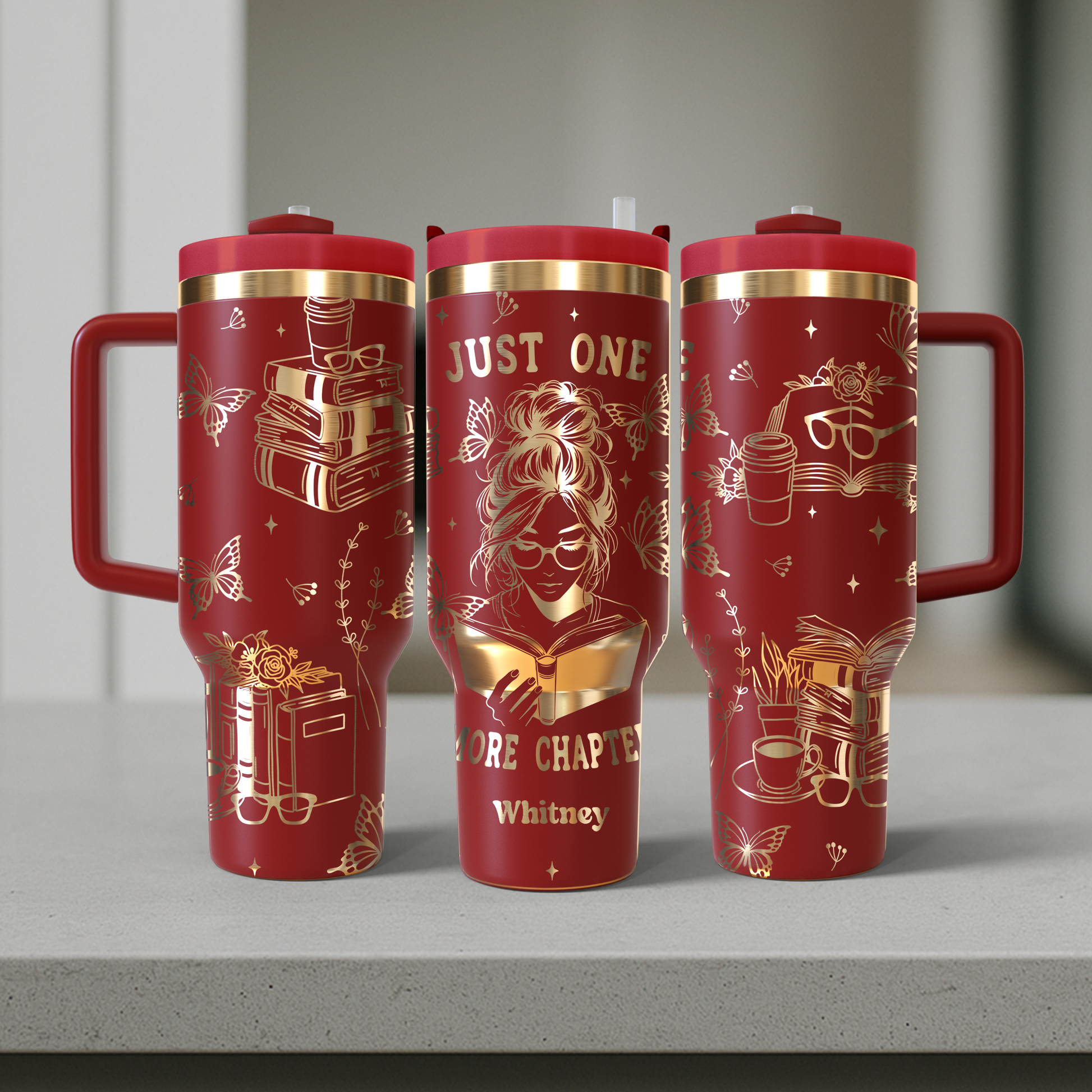 40 oz Red/Gold Tumbler