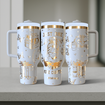 40 oz White/Gold Tumbler