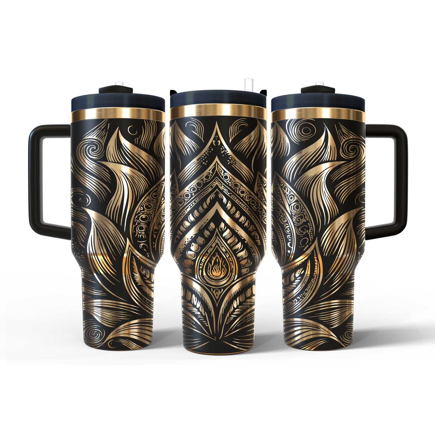 40 oz Black/Gold Tumbler