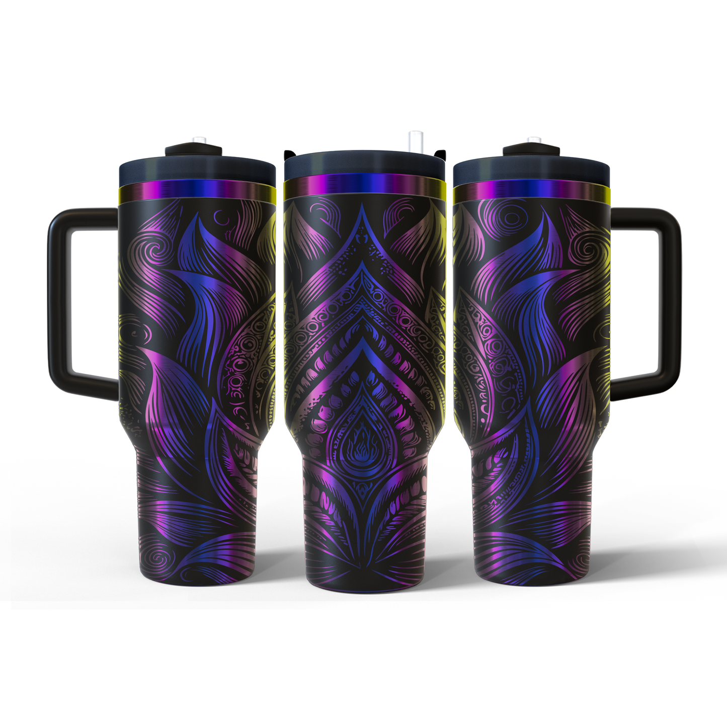 40 oz Black/Rainbow Tumbler