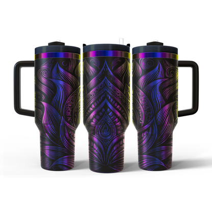 40 oz Black/Rainbow Tumbler