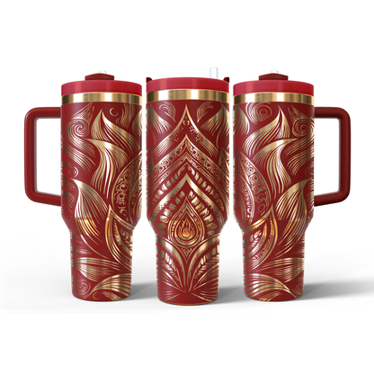 40 oz Red/Gold Tumbler