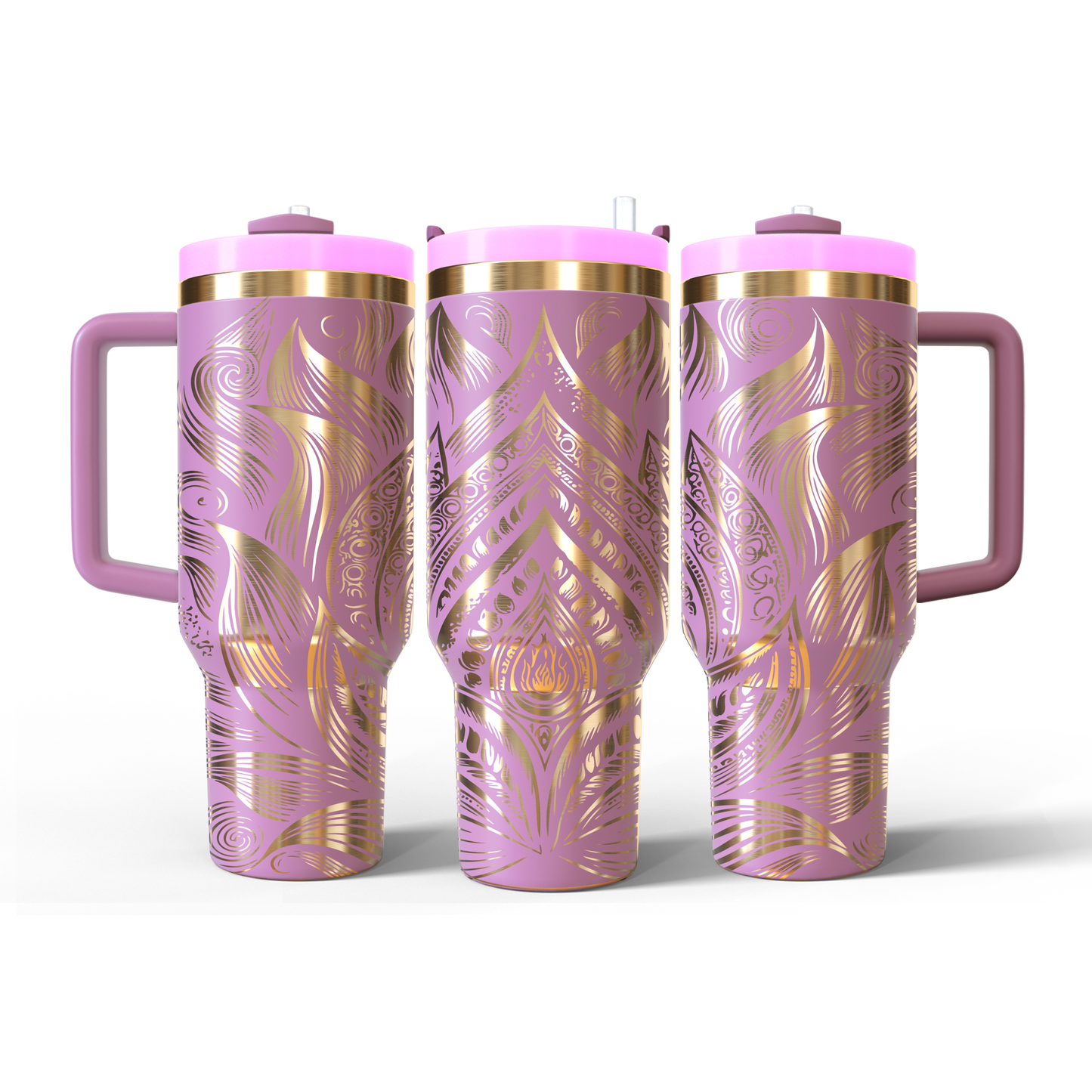 40 oz Soft Pink/Gold Tumbler