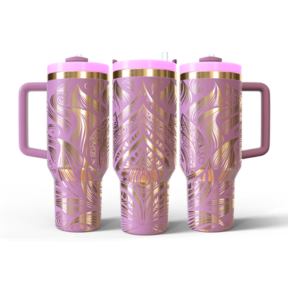 40 oz Soft Pink/Gold Tumbler