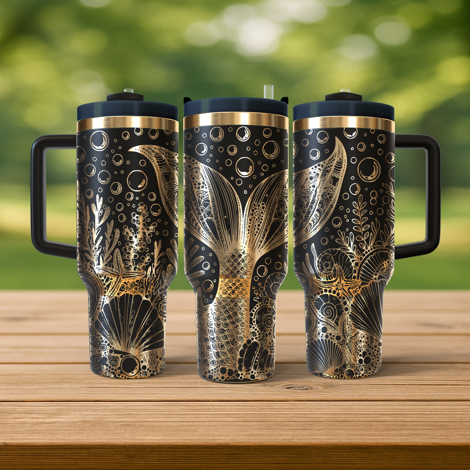 40 oz Black/Gold Tumbler