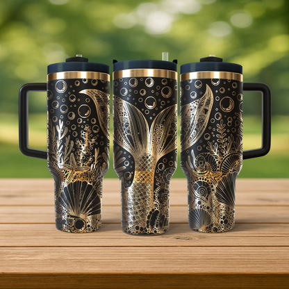 40 oz Black/Gold Tumbler