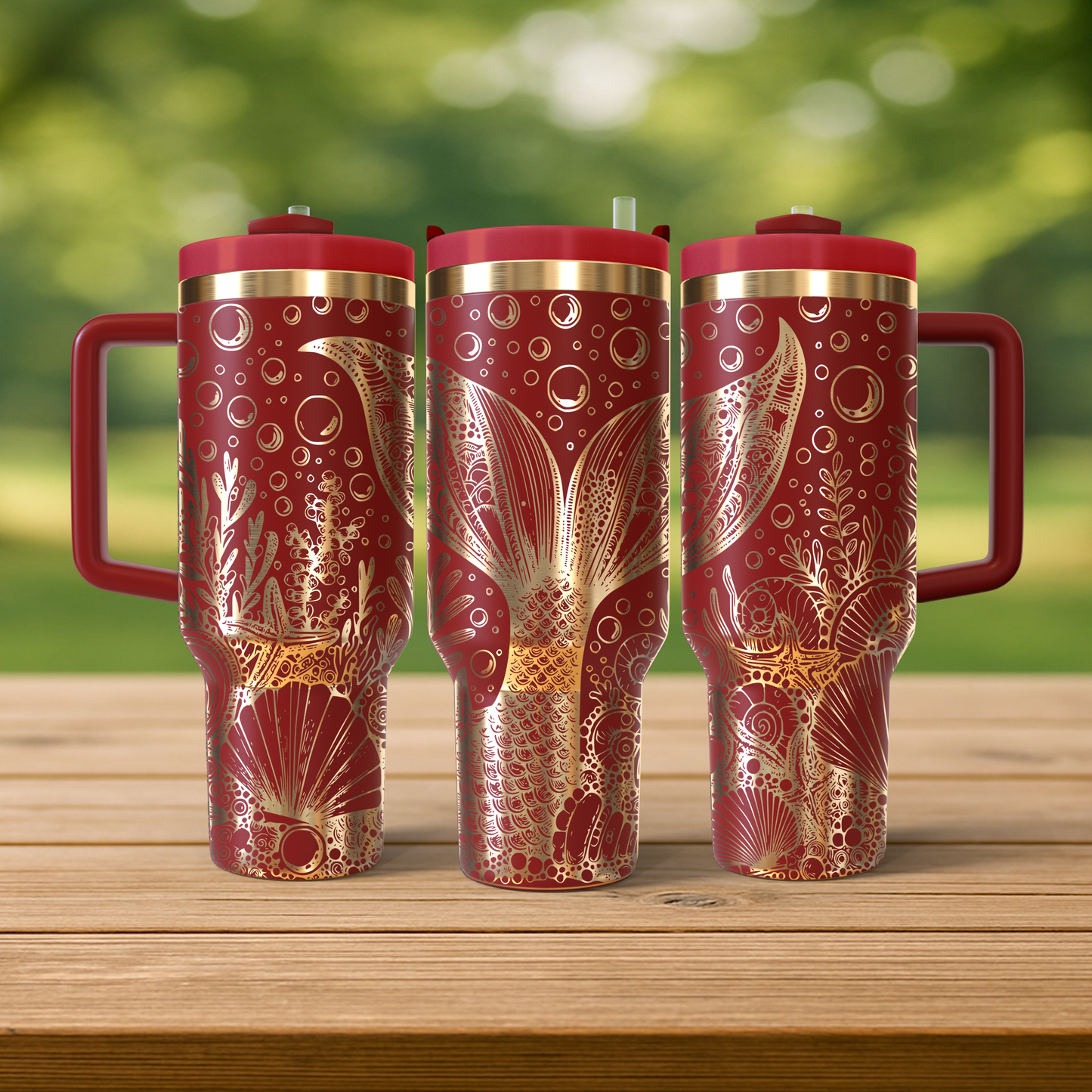 40 oz Red/Gold Tumbler