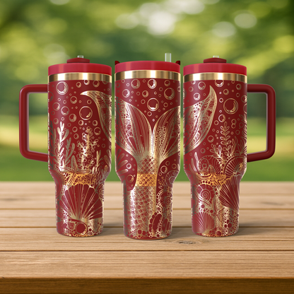 40 oz Red/Gold Tumbler