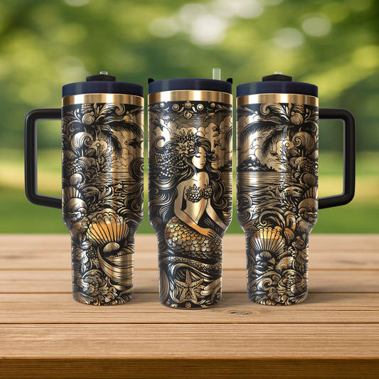 40 oz Black/Gold Tumbler
