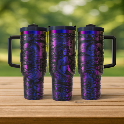 40 oz Black/Rainbow Tumbler