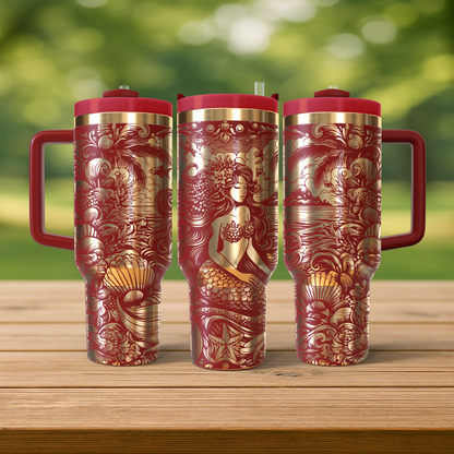40 oz Red/Gold Tumbler