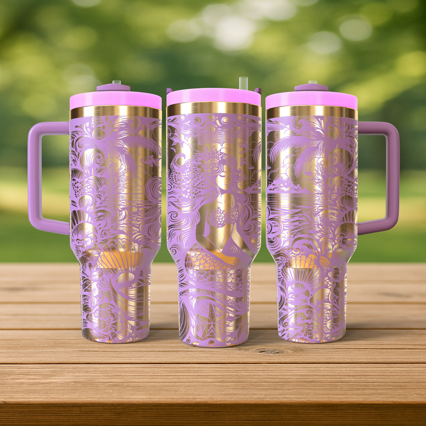 40 oz Soft Pink/Gold Tumbler