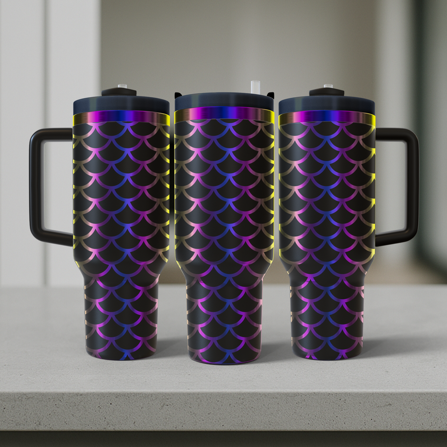 40 oz Black/Rainbow Tumbler