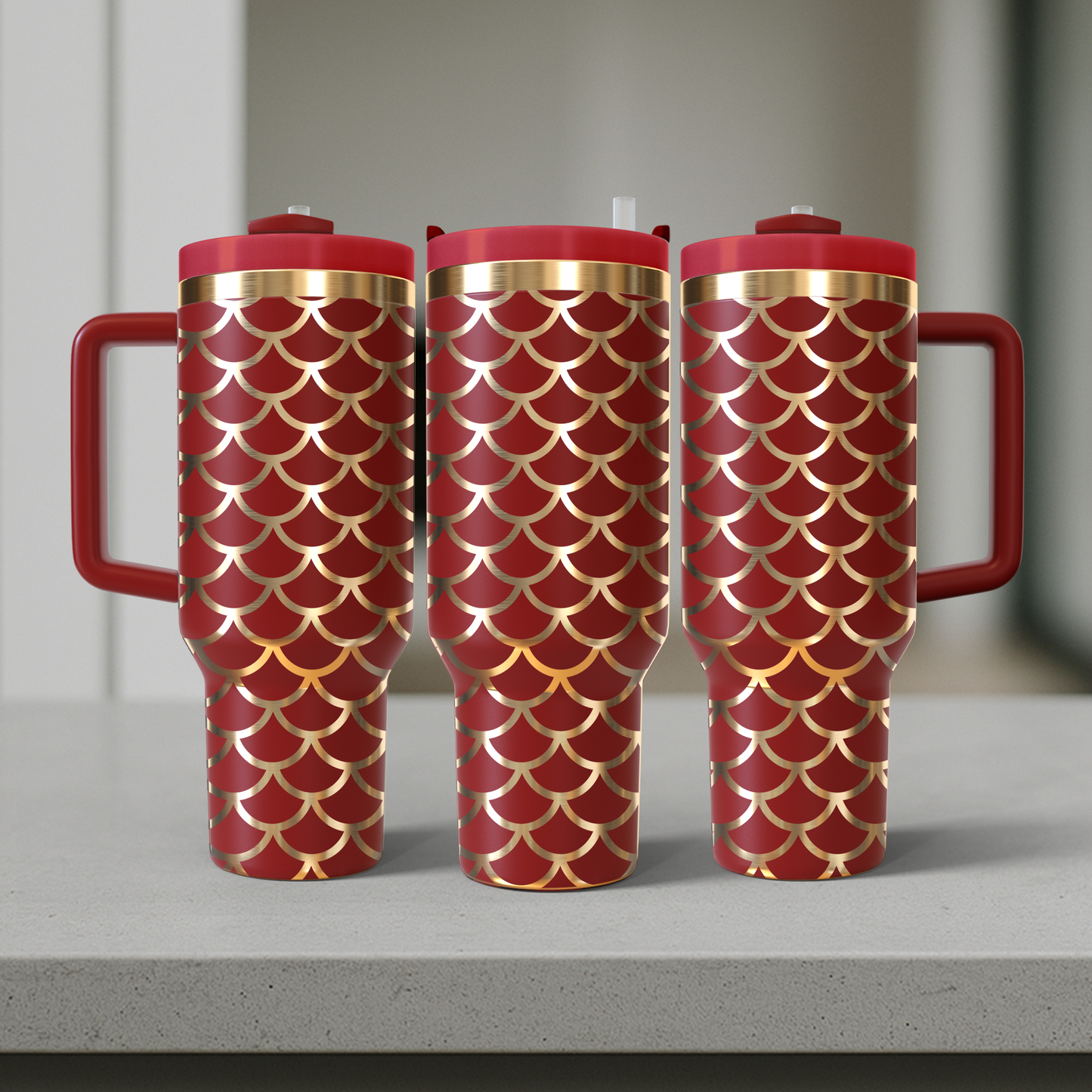 40 oz Red/Gold Tumbler