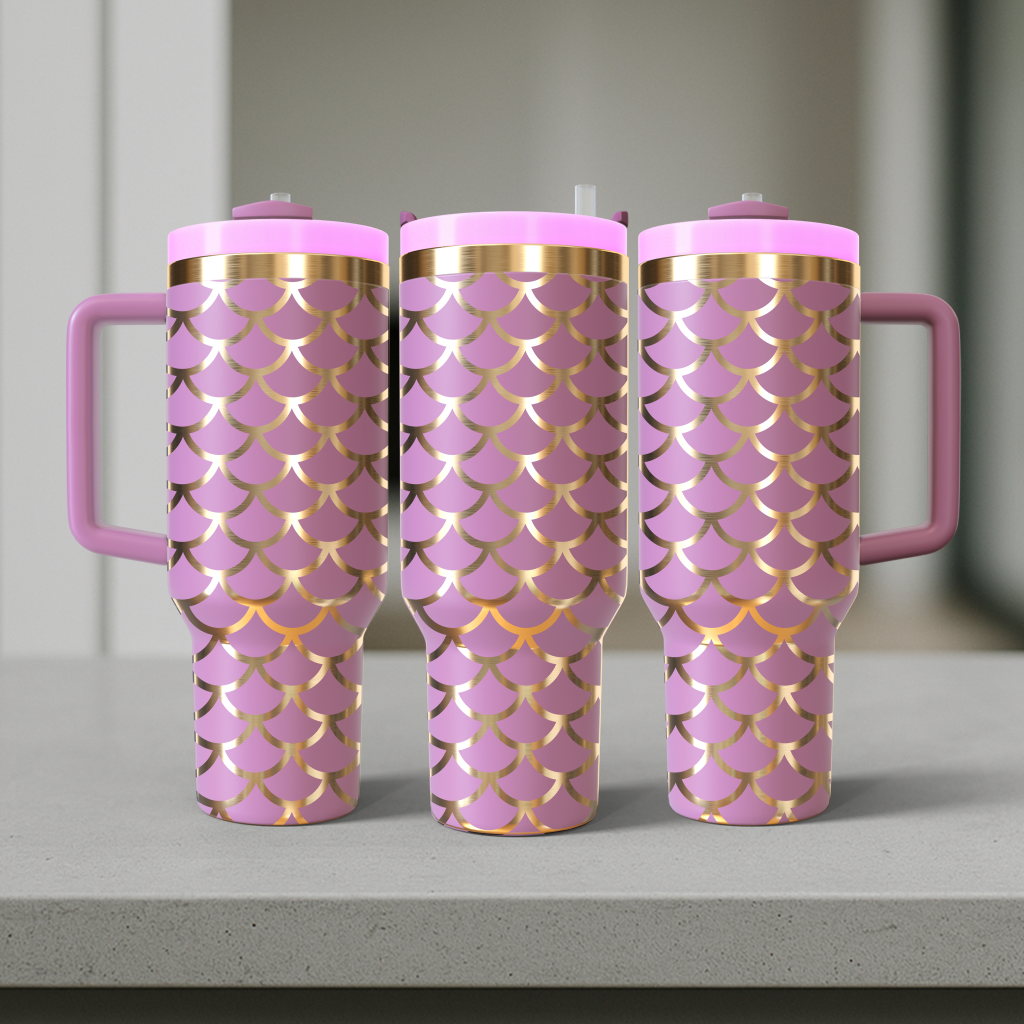 40 oz Soft Pink/Gold Tumbler