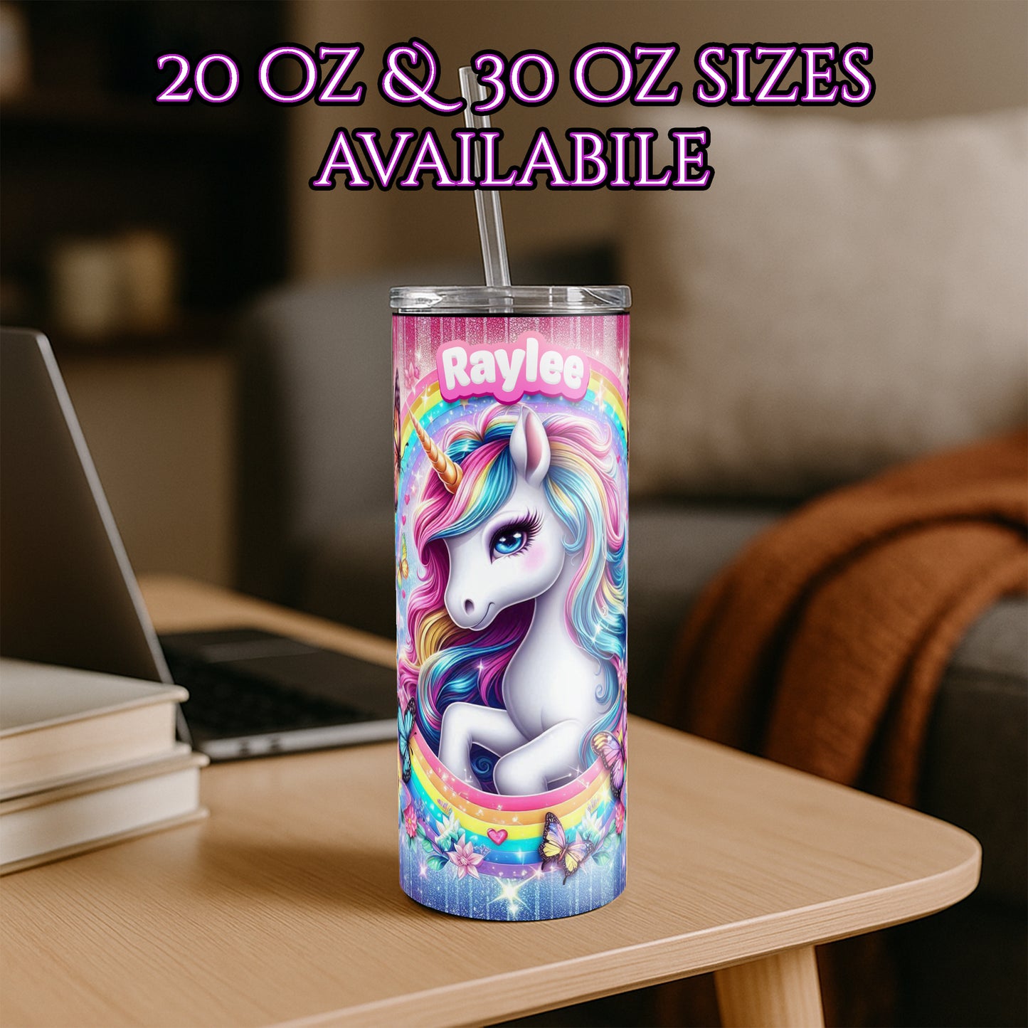 Unicorn Rainbow Colorful Tumbler