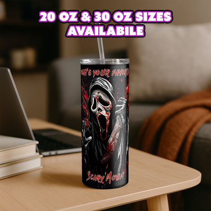 What's Your Favorite Scary Movie Scream Tumbler