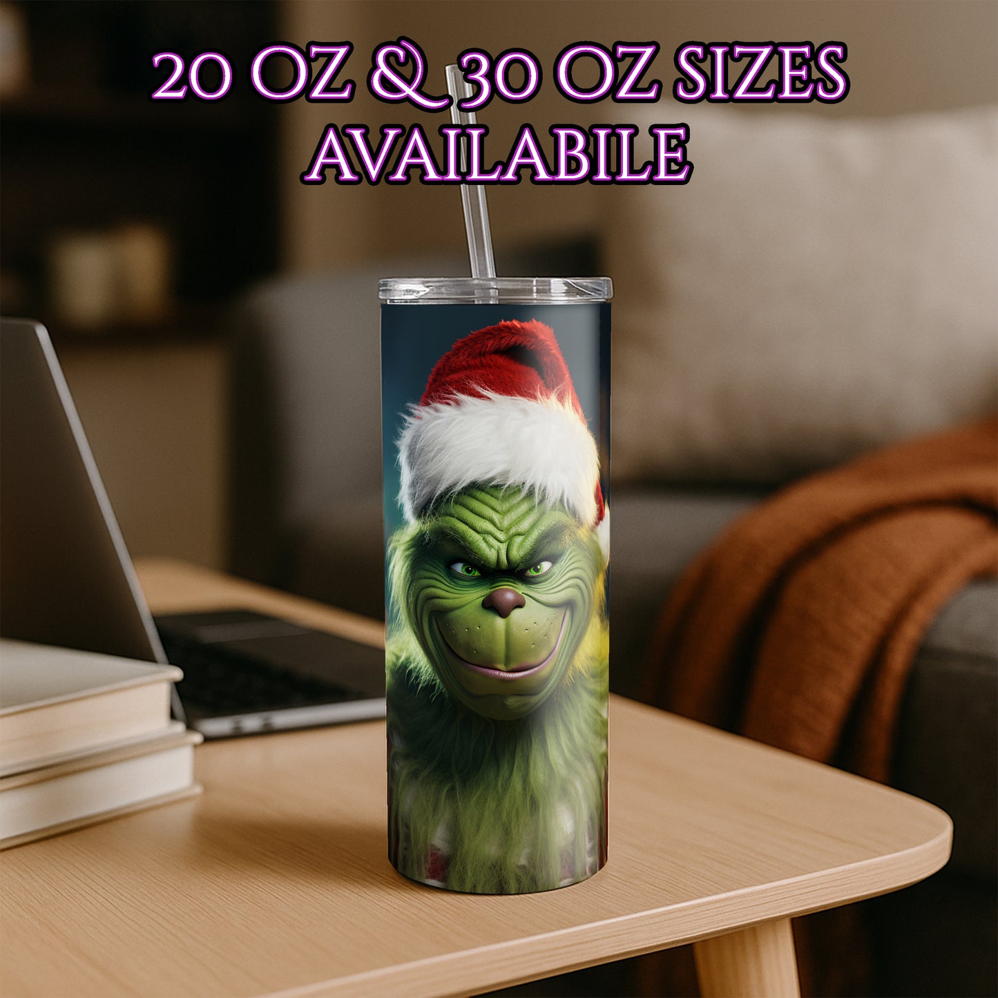 Grinch Christmas Personalized Skinny Tumbler