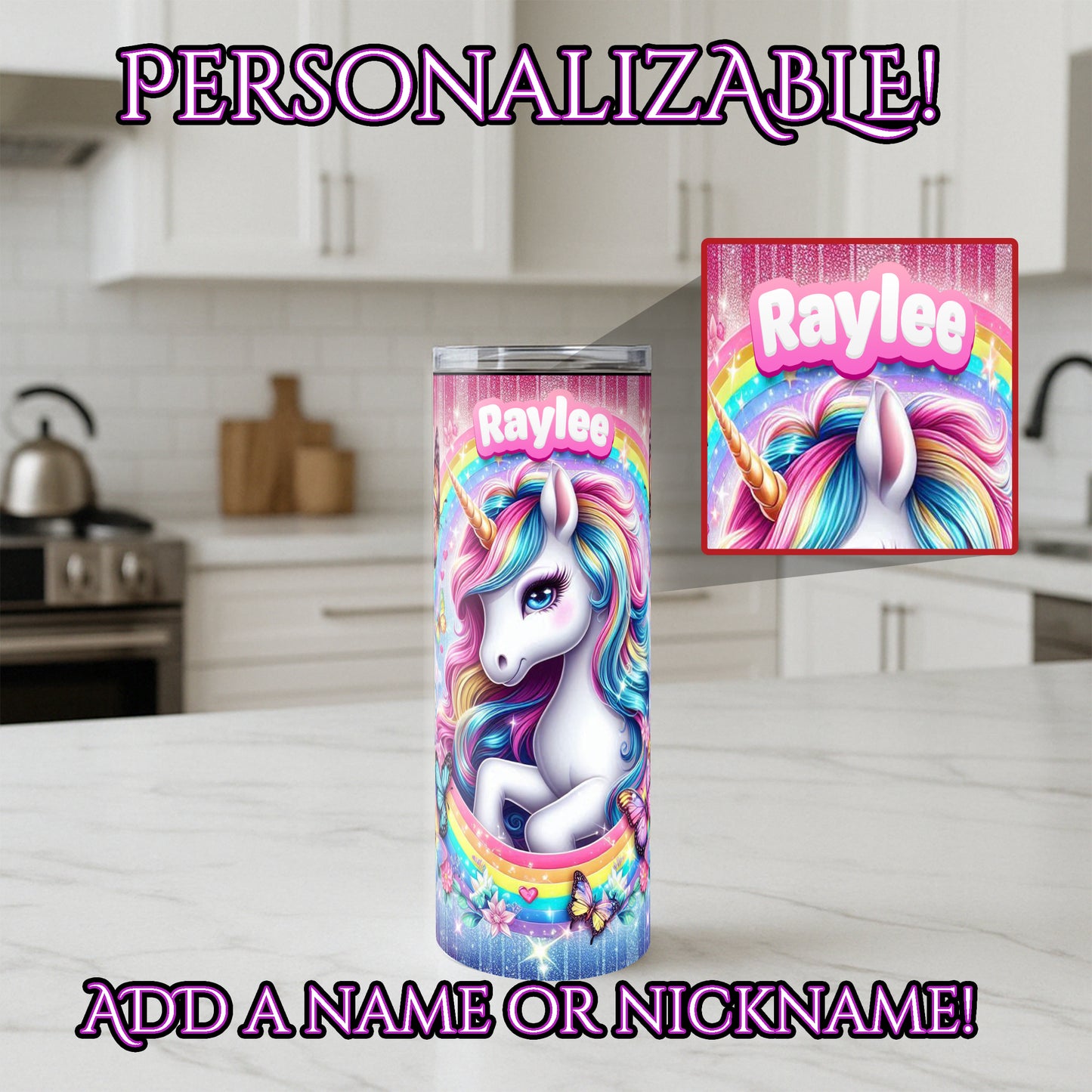 Unicorn Rainbow Colorful Tumbler