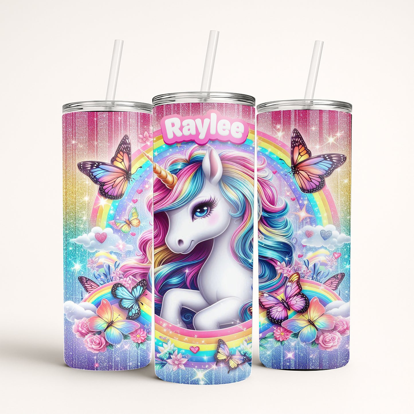 Unicorn Rainbow Colorful Tumbler