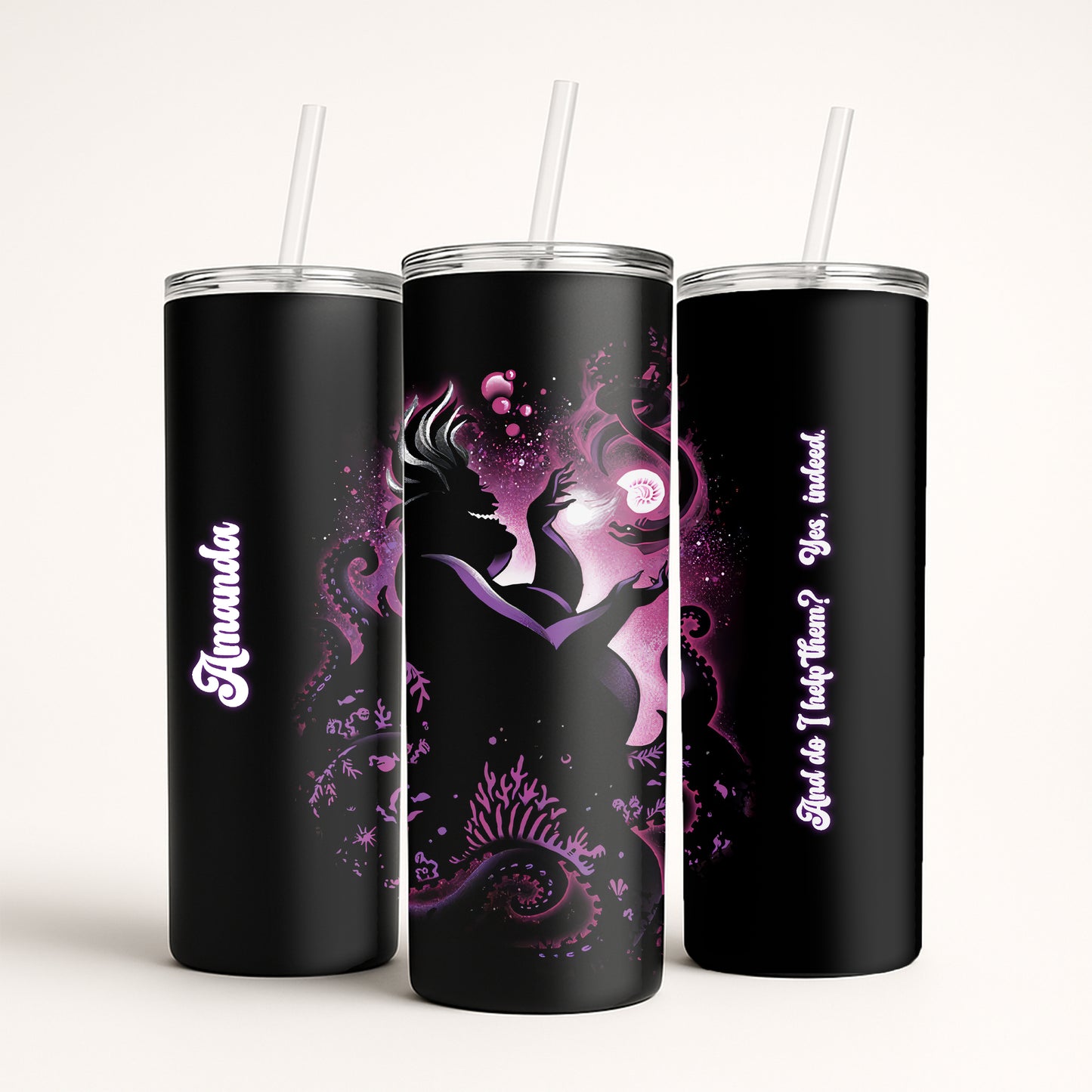 Ursula The Sea Witch - Shadow Lit Personalizable Tumbler