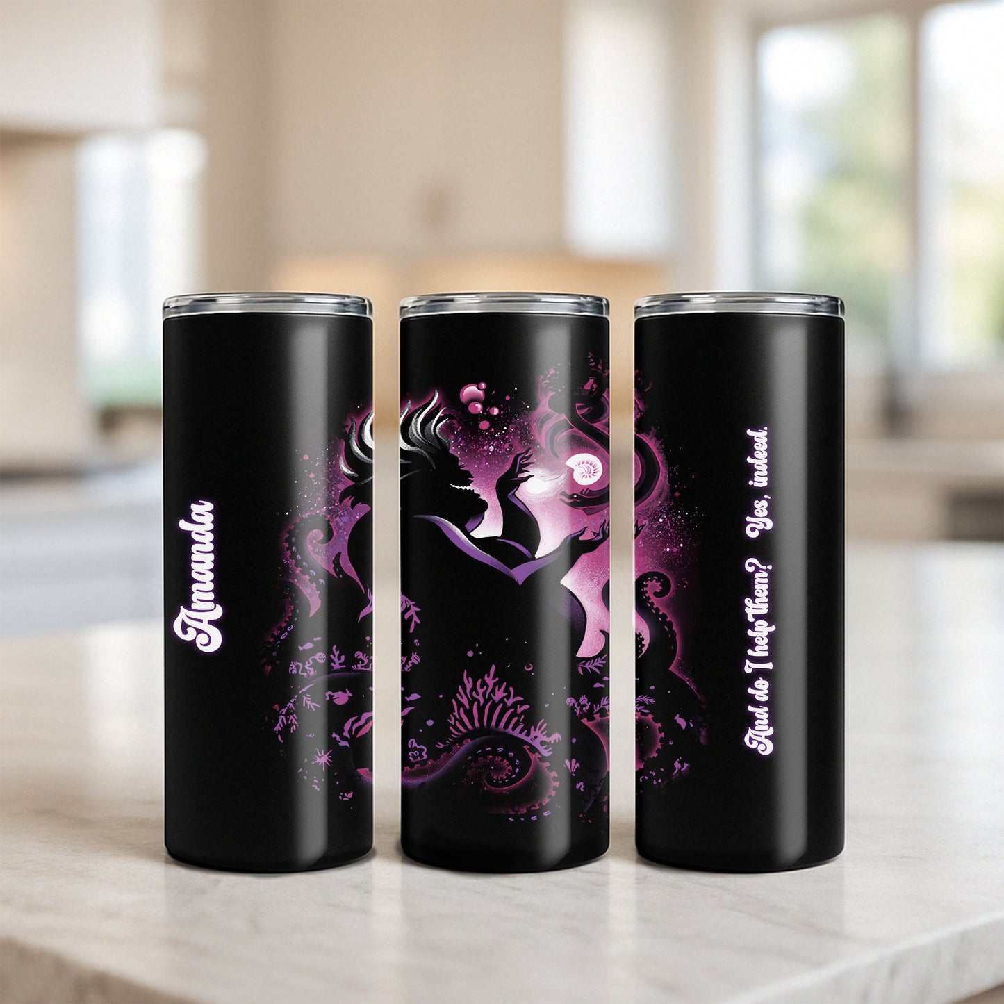 Ursula The Sea Witch - Shadow Lit Personalizable Tumbler