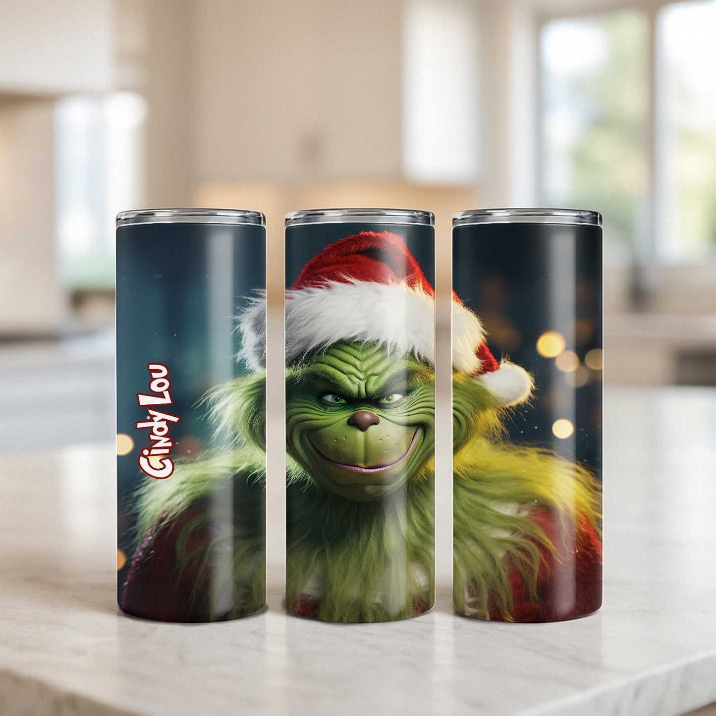 Grinch Christmas Personalized Skinny Tumbler